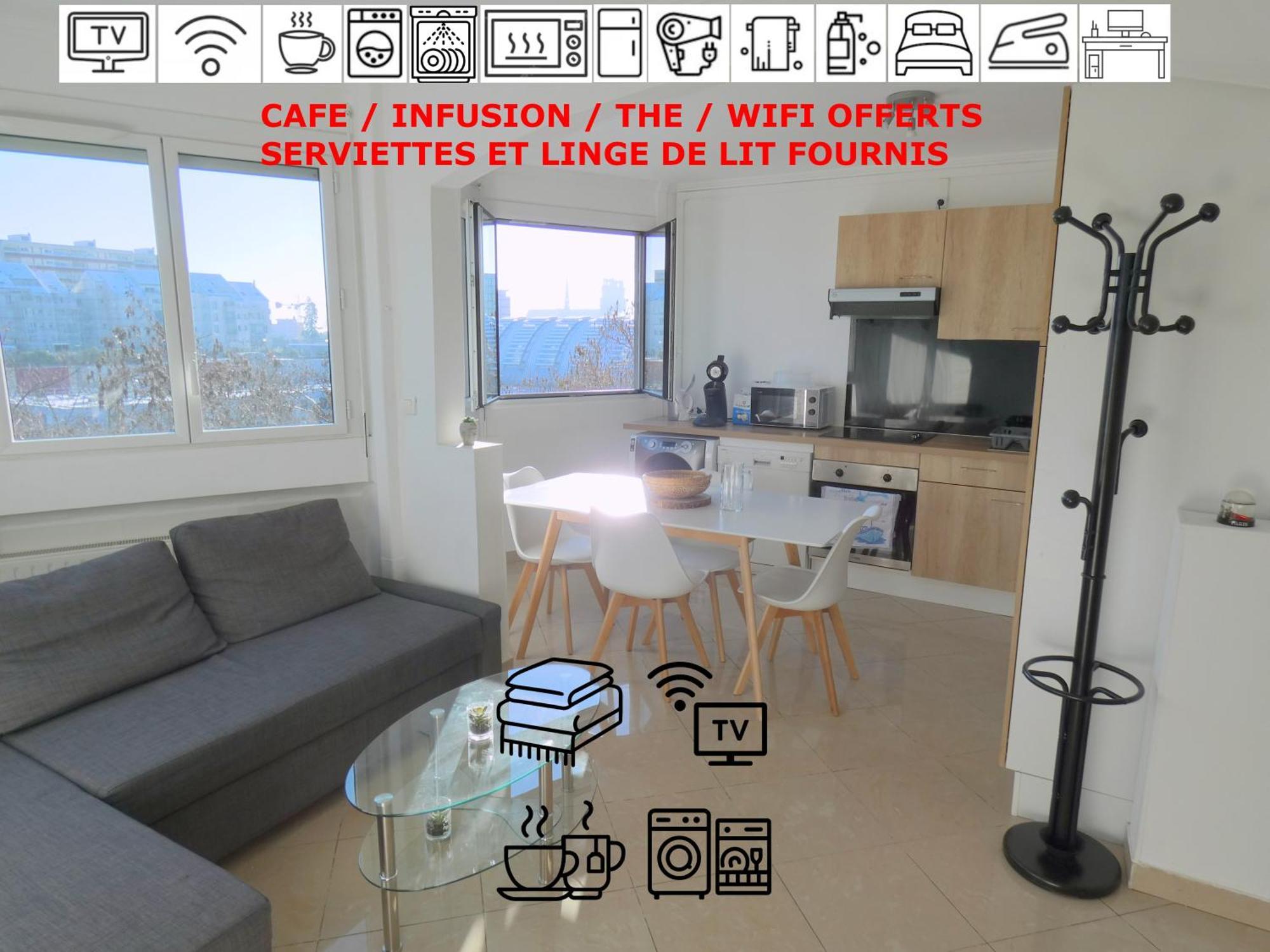 37M2 Lumineux Face Gare Sncf, Wifi Et Cafe Et The Offerts Apartment Orleans Bagian luar foto